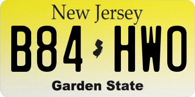 NJ license plate B84HWO