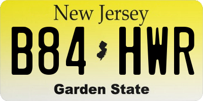 NJ license plate B84HWR