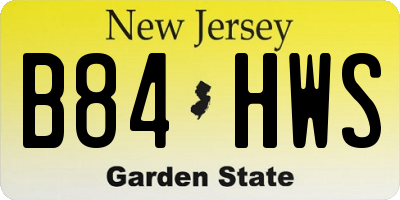 NJ license plate B84HWS