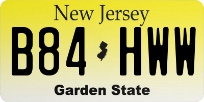 NJ license plate B84HWW