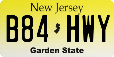 NJ license plate B84HWY