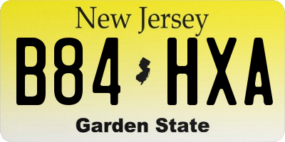 NJ license plate B84HXA
