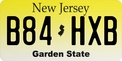 NJ license plate B84HXB