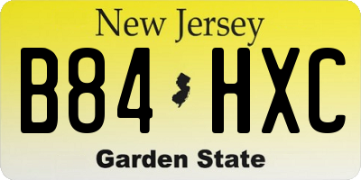 NJ license plate B84HXC