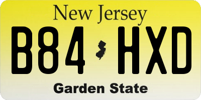 NJ license plate B84HXD