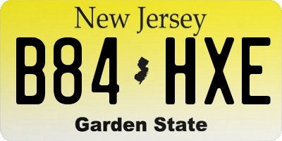 NJ license plate B84HXE