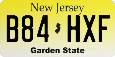 NJ license plate B84HXF