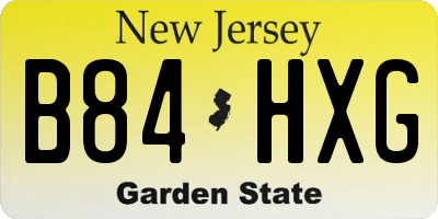 NJ license plate B84HXG