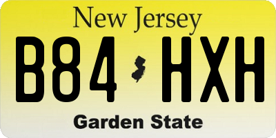NJ license plate B84HXH