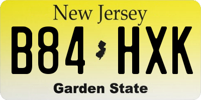 NJ license plate B84HXK