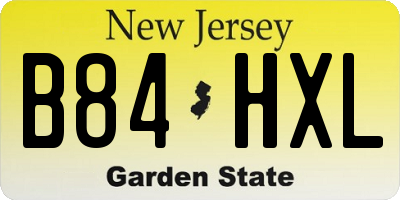 NJ license plate B84HXL