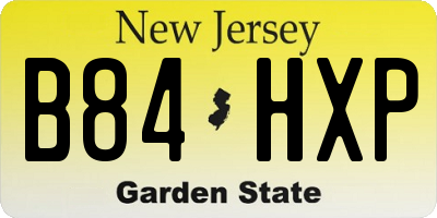 NJ license plate B84HXP