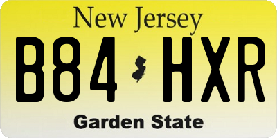 NJ license plate B84HXR