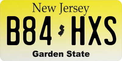 NJ license plate B84HXS