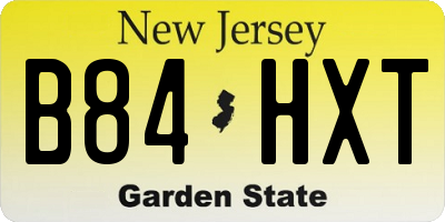 NJ license plate B84HXT