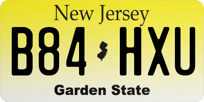 NJ license plate B84HXU