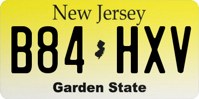 NJ license plate B84HXV