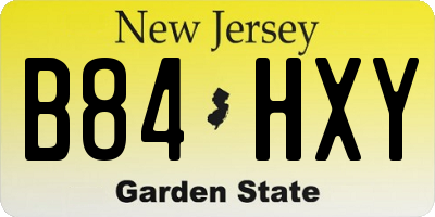 NJ license plate B84HXY