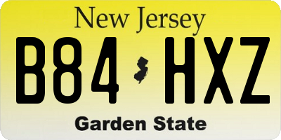 NJ license plate B84HXZ