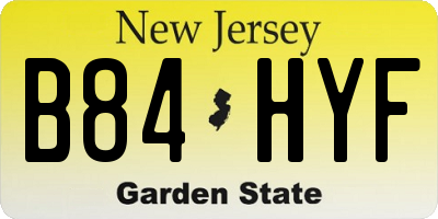 NJ license plate B84HYF