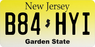 NJ license plate B84HYI