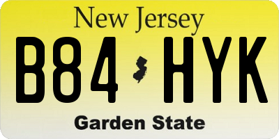 NJ license plate B84HYK
