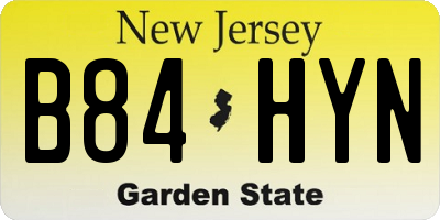 NJ license plate B84HYN