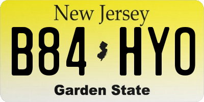 NJ license plate B84HYO