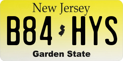 NJ license plate B84HYS