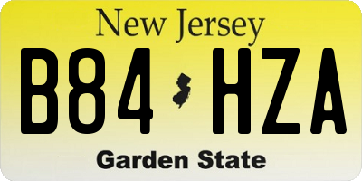 NJ license plate B84HZA