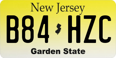NJ license plate B84HZC