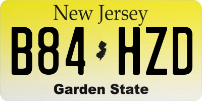 NJ license plate B84HZD
