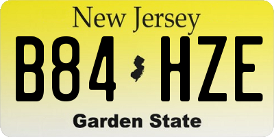 NJ license plate B84HZE