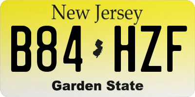 NJ license plate B84HZF