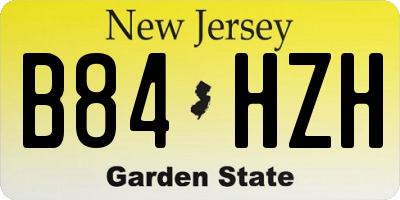 NJ license plate B84HZH