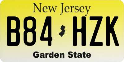 NJ license plate B84HZK