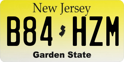 NJ license plate B84HZM