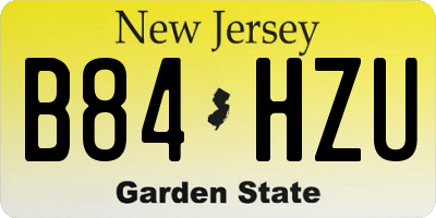 NJ license plate B84HZU