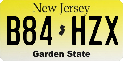 NJ license plate B84HZX
