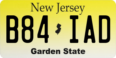 NJ license plate B84IAD