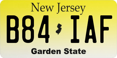 NJ license plate B84IAF