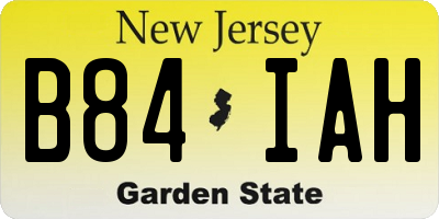 NJ license plate B84IAH