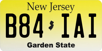 NJ license plate B84IAI