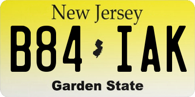 NJ license plate B84IAK
