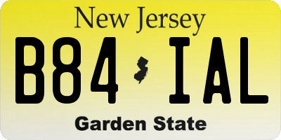NJ license plate B84IAL