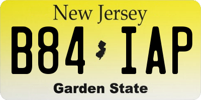 NJ license plate B84IAP