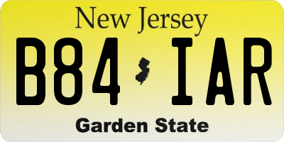 NJ license plate B84IAR