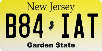 NJ license plate B84IAT