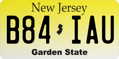 NJ license plate B84IAU