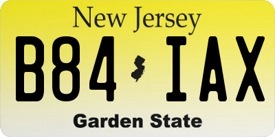 NJ license plate B84IAX